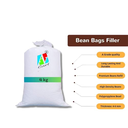 AV CART High Density Beans for Bean Bag Super White Pack for Bean Bag Filler & Refiller Filling Bean Bag Filler Bean Bag Refill Bean Balls for Bean Bag Chair Bean Bag Sofa Filler - Image 9