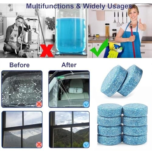 AV CART Effervescent Car Glass Cleaner Tablets - Powerful Detergent for Windshield Cleaning Car Windshield Cleaner Wiper, Car Cleaning Kit, Cleaning Tablets, Car Interior Cleaner - Image 6